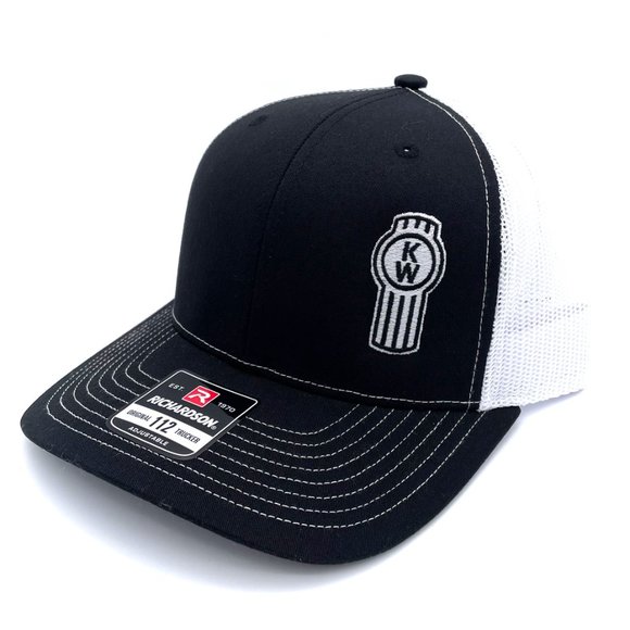 New - Kenworth Bug Logo Richardson 112 Black/White Trucker Cap Hat Snapback - Picture 3 of 7